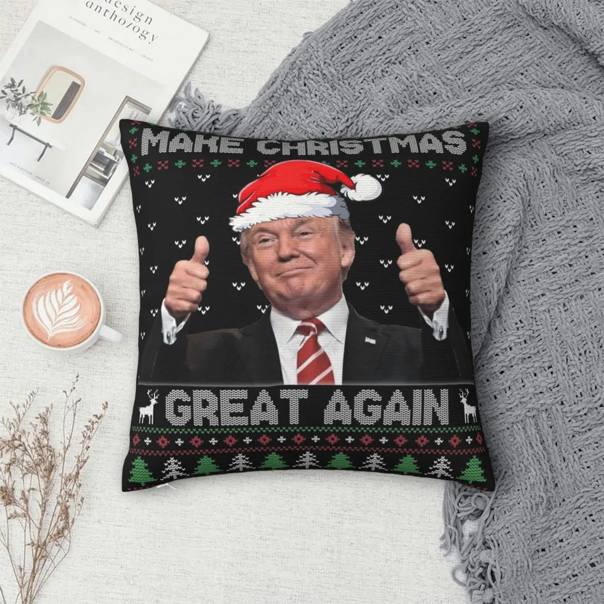 Trump Christmas Pillow